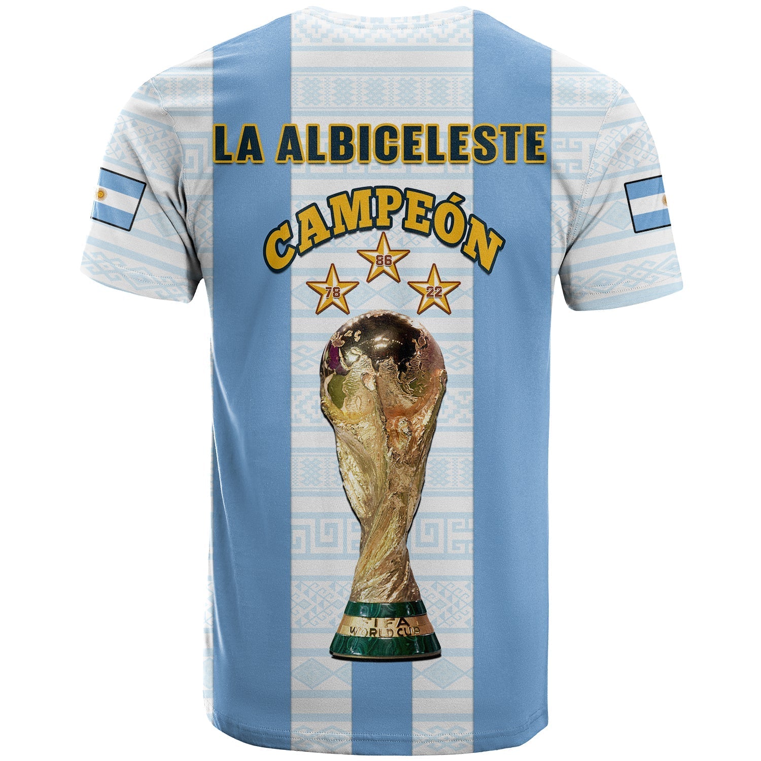 Argentina Football T-Shirt World Cup La Albiceleste 3rd Champions Proud Graphic Tee