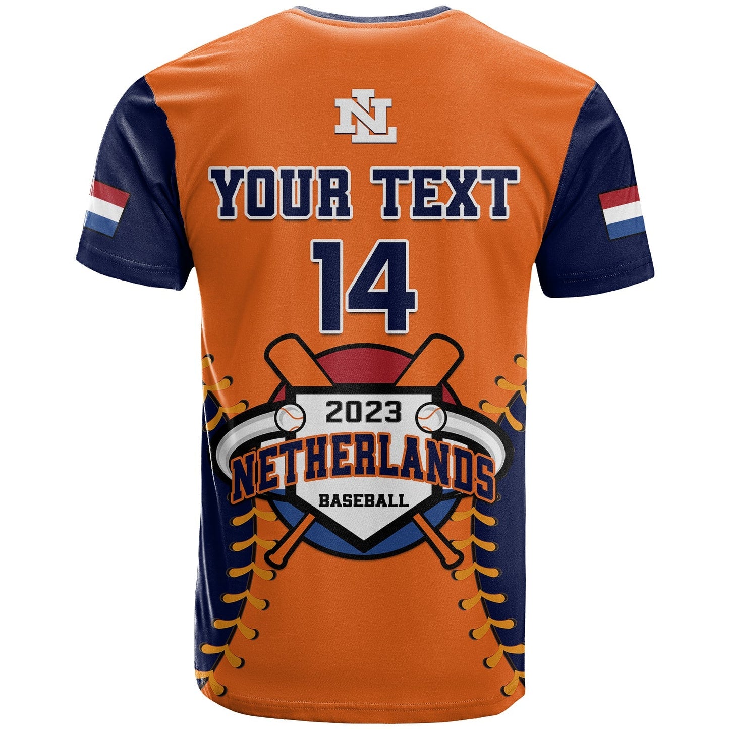 Custom Netherlands Baseball T-Shirt Sporty Style Graphic Tee