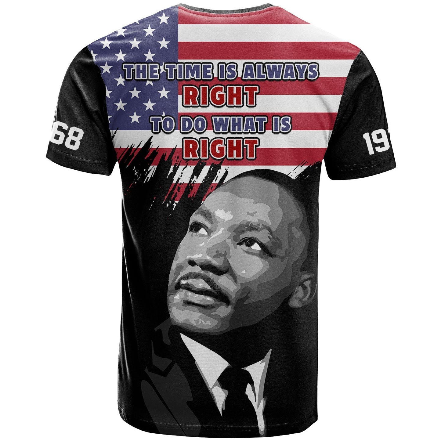 United States T-Shirt United States Happy MLK Day Flag Grunge Style Graphic Tee