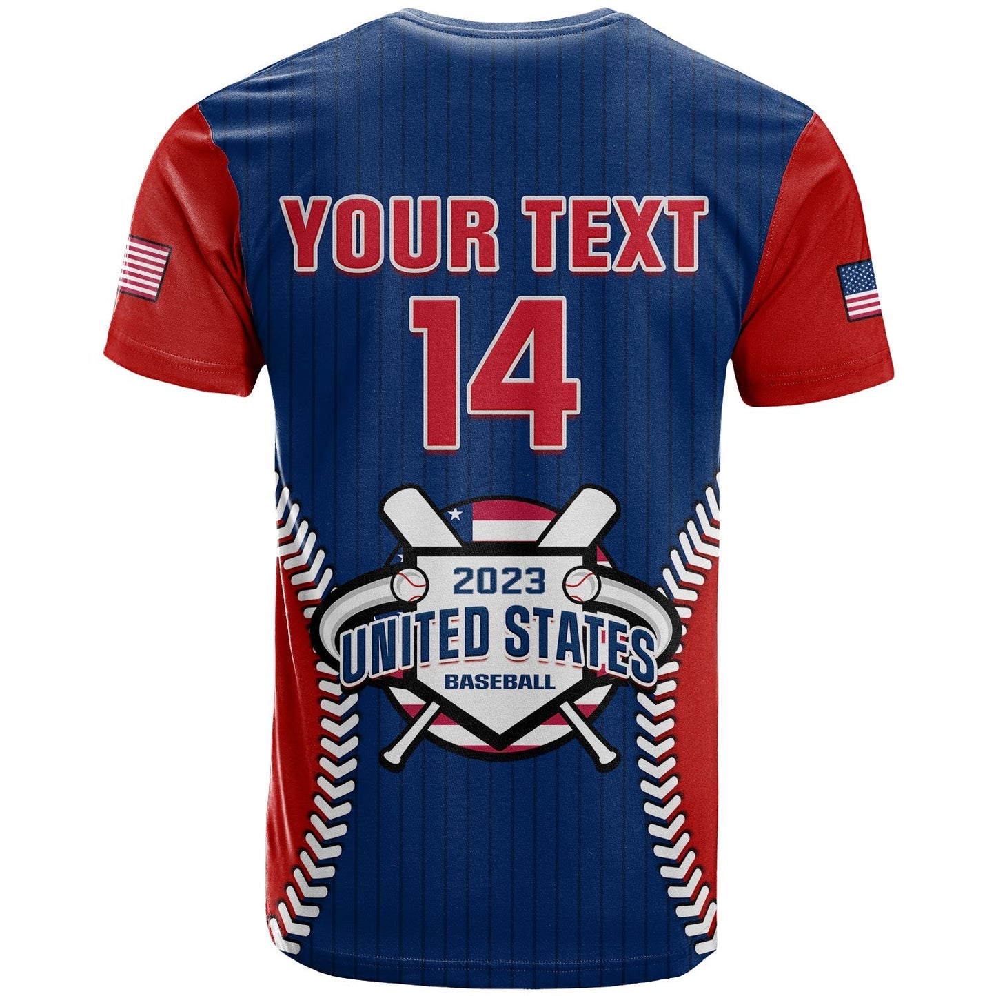 Custom United States T-Shirt USA Baseball Sporty Style Graphic Tee