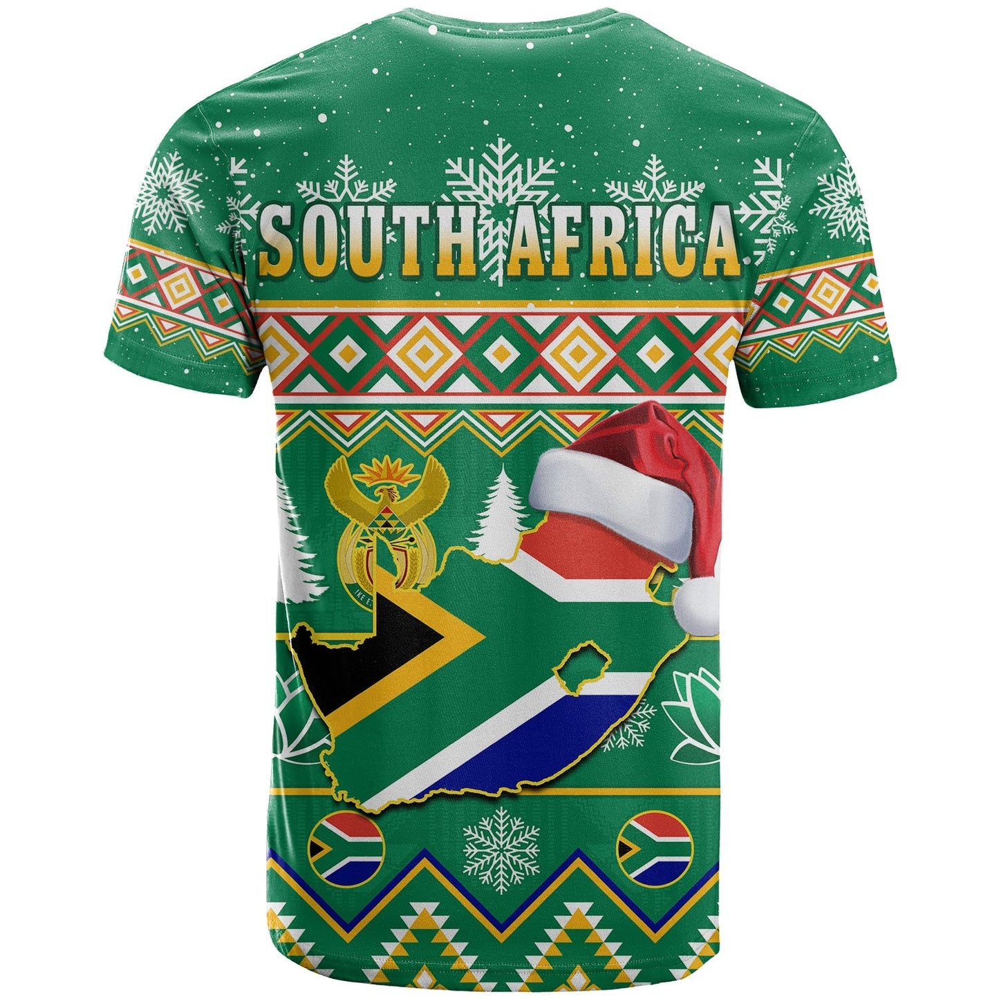 South Africa Christmas T-Shirt King Protea Geseende Kersfees Graphic Tee