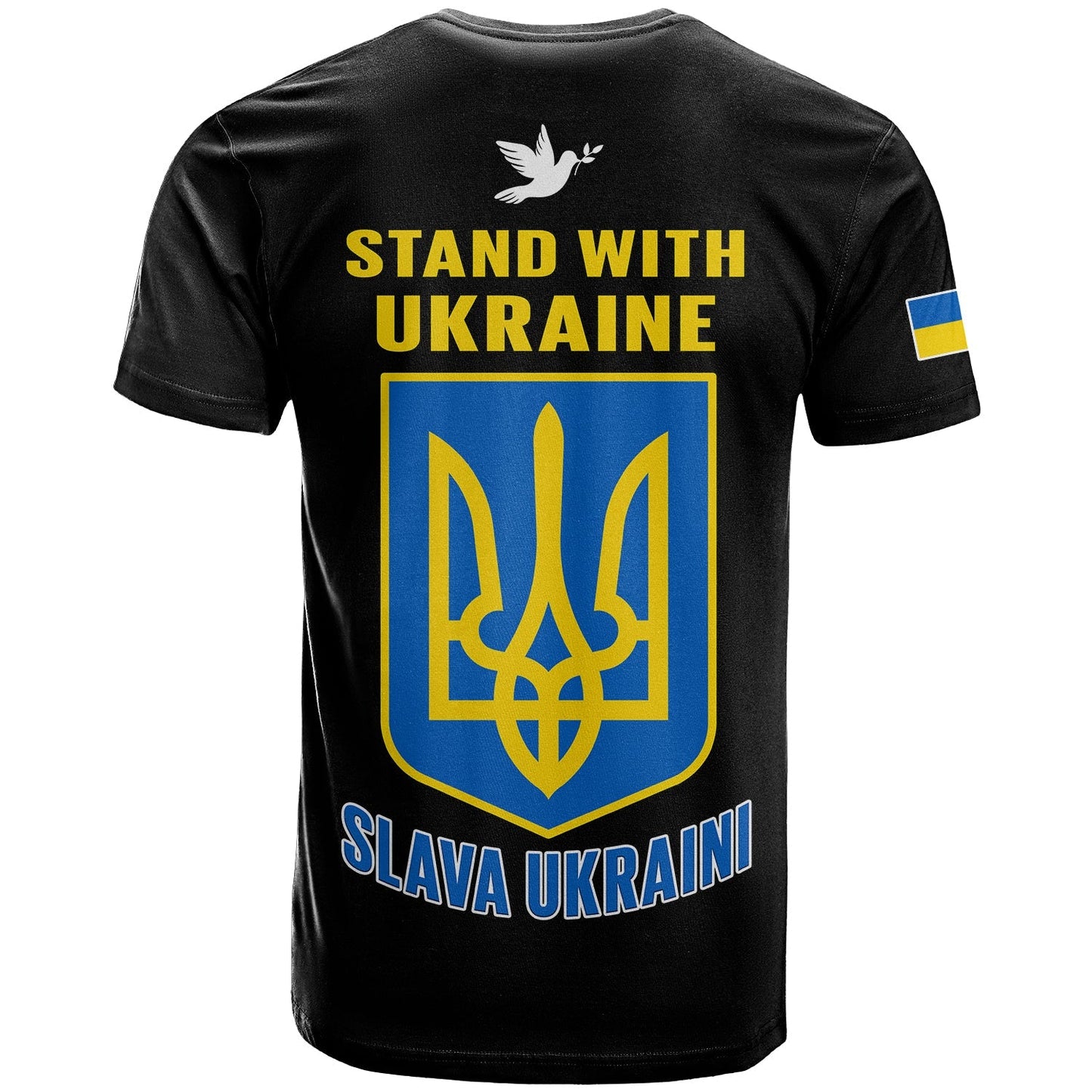 Ukraine T-Shirt Ukraine Gold Trident Slava Ukraini Black Graphic Tee