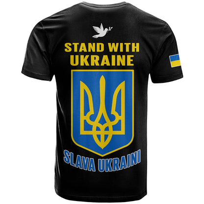 Ukraine T-Shirt Ukraine Gold Trident Slava Ukraini Black Graphic Tee