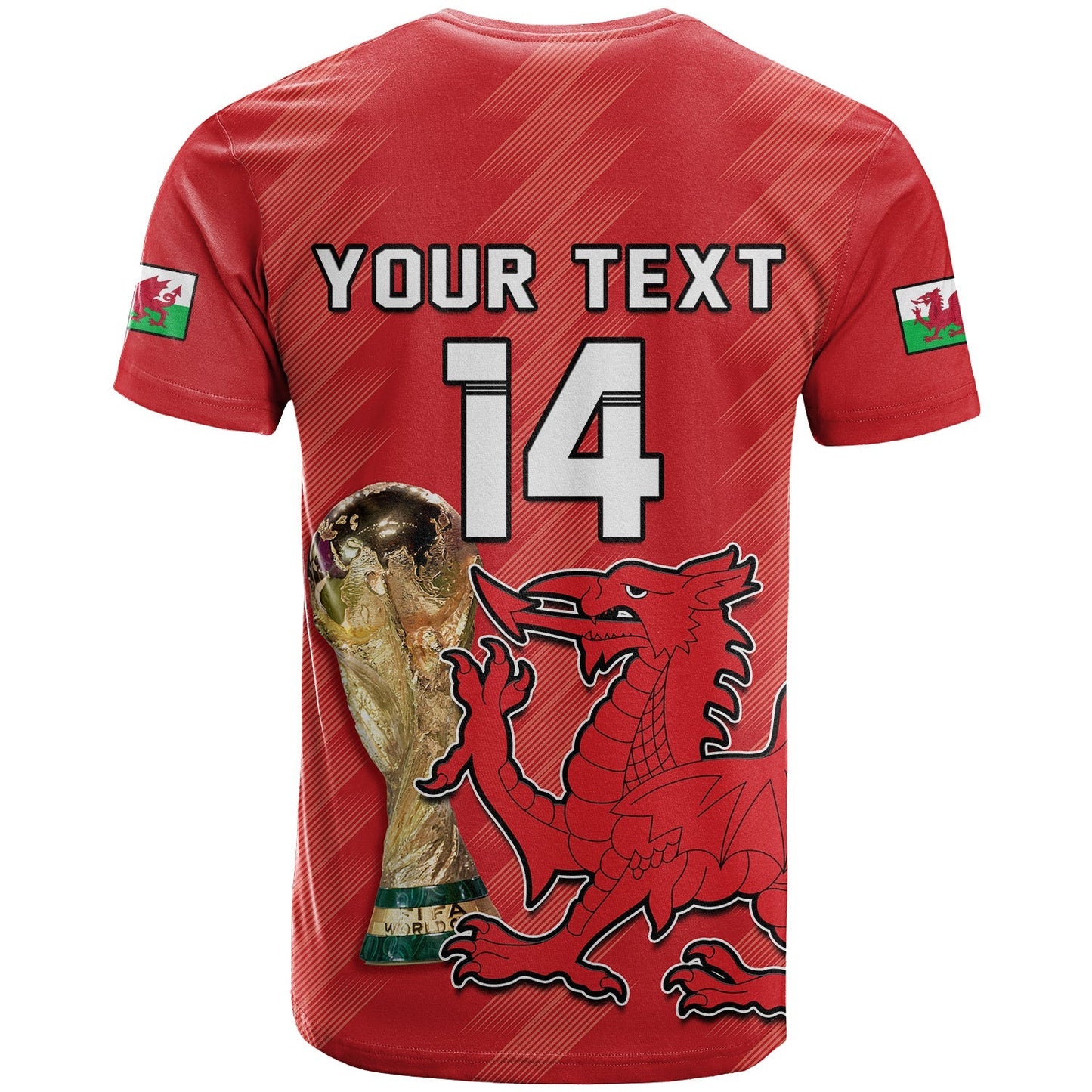 Custom Wales Football T-Shirt Cymru Champions World Cup 2022 Graphic Tee