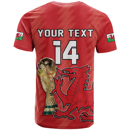 Custom Wales Football T-Shirt Cymru Champions World Cup 2022 Graphic Tee
