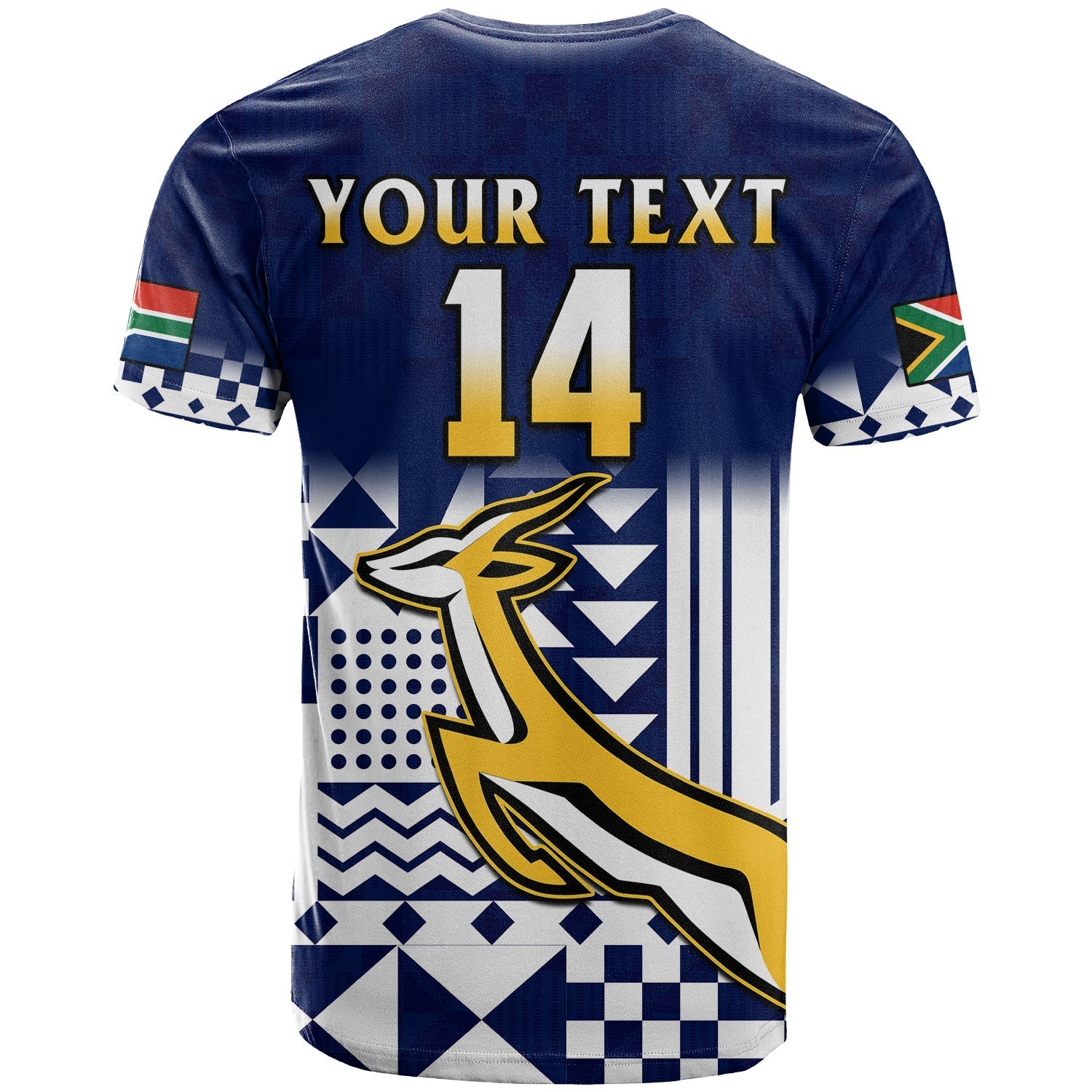 Custom South Africa Rugby T-Shirt Outgoing Tour Go Springboks Graphic Tee