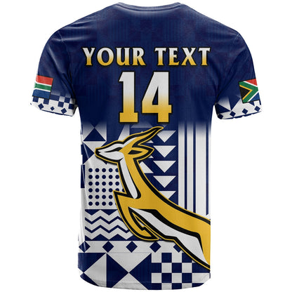 Custom South Africa Rugby T-Shirt Outgoing Tour Go Springboks Graphic Tee