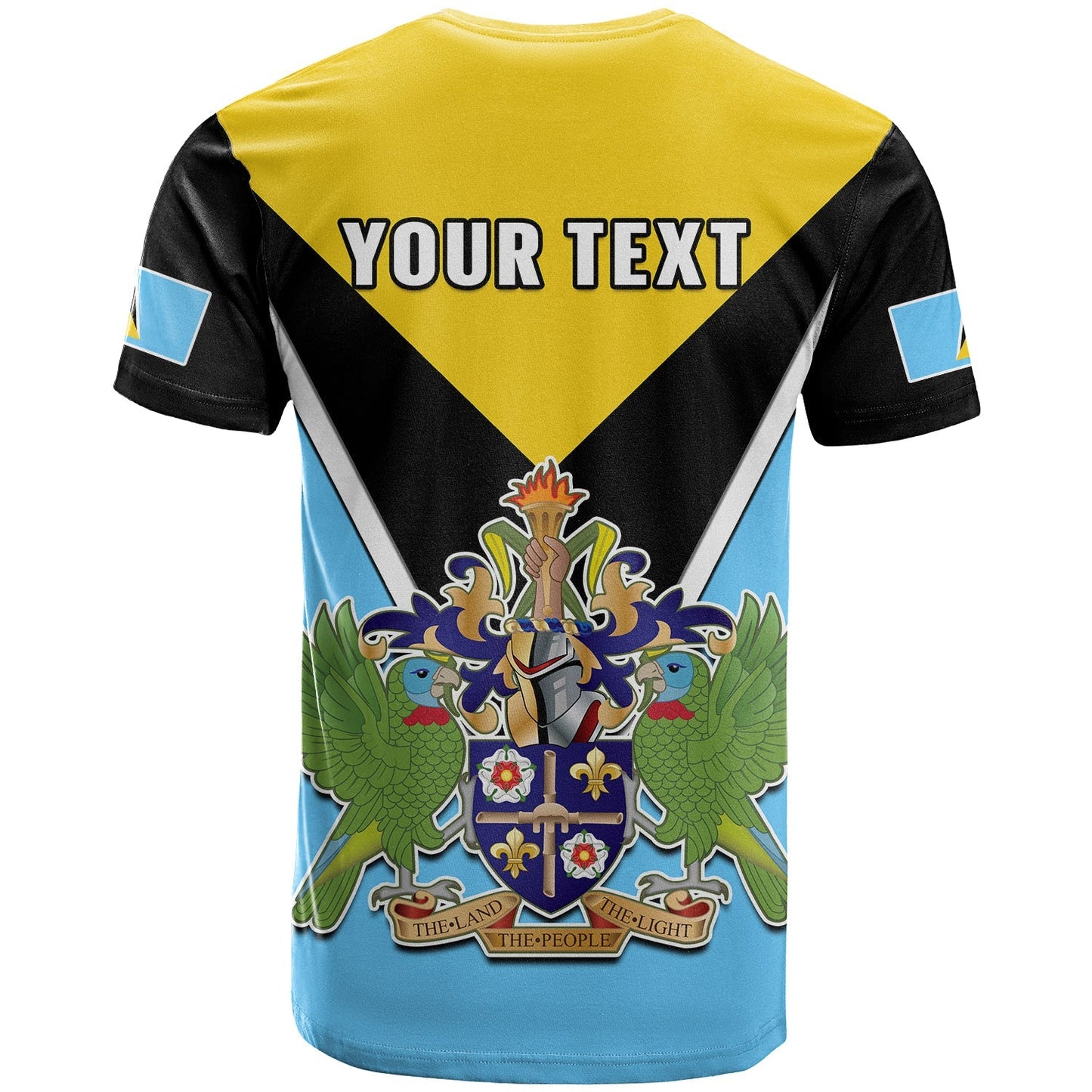 Custom Saint Lucia T-Shirt Happy 44 Years Of Independence Graphic Tee