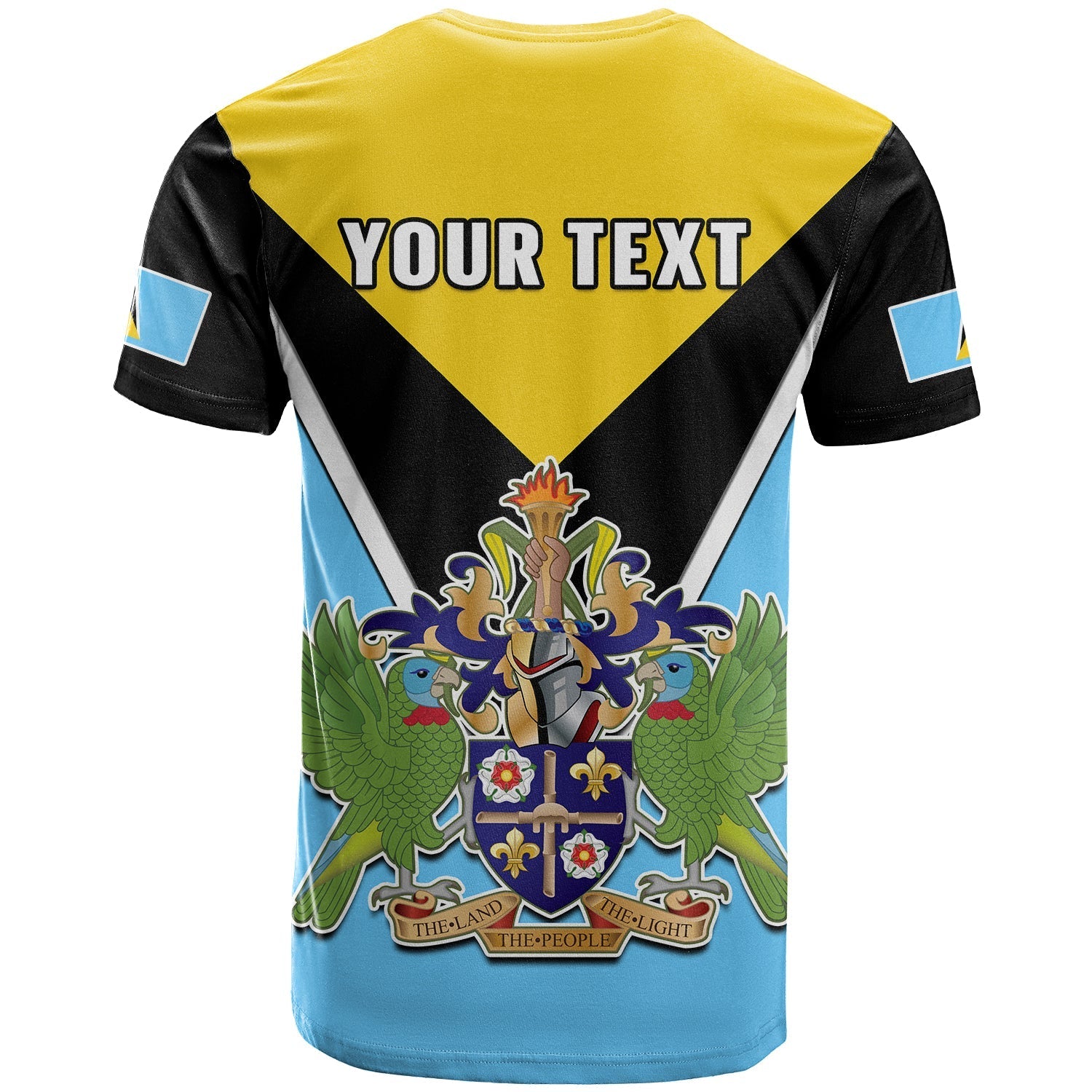 Custom Saint Lucia T-Shirt Happy 44 Years Of Independence Graphic Tee