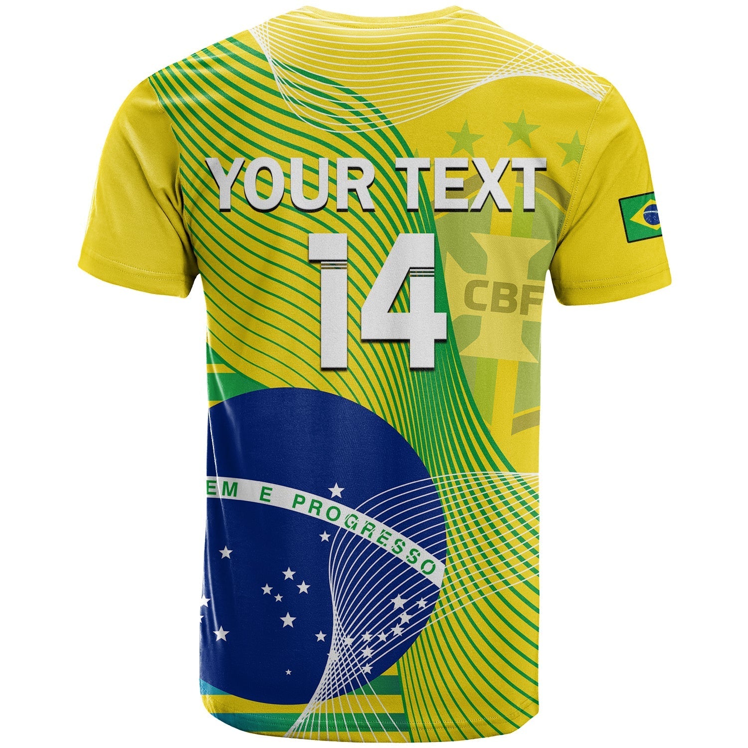Custom Brazil Football T-Shirt Canarinha Champions WC 2022 Graphic Tee