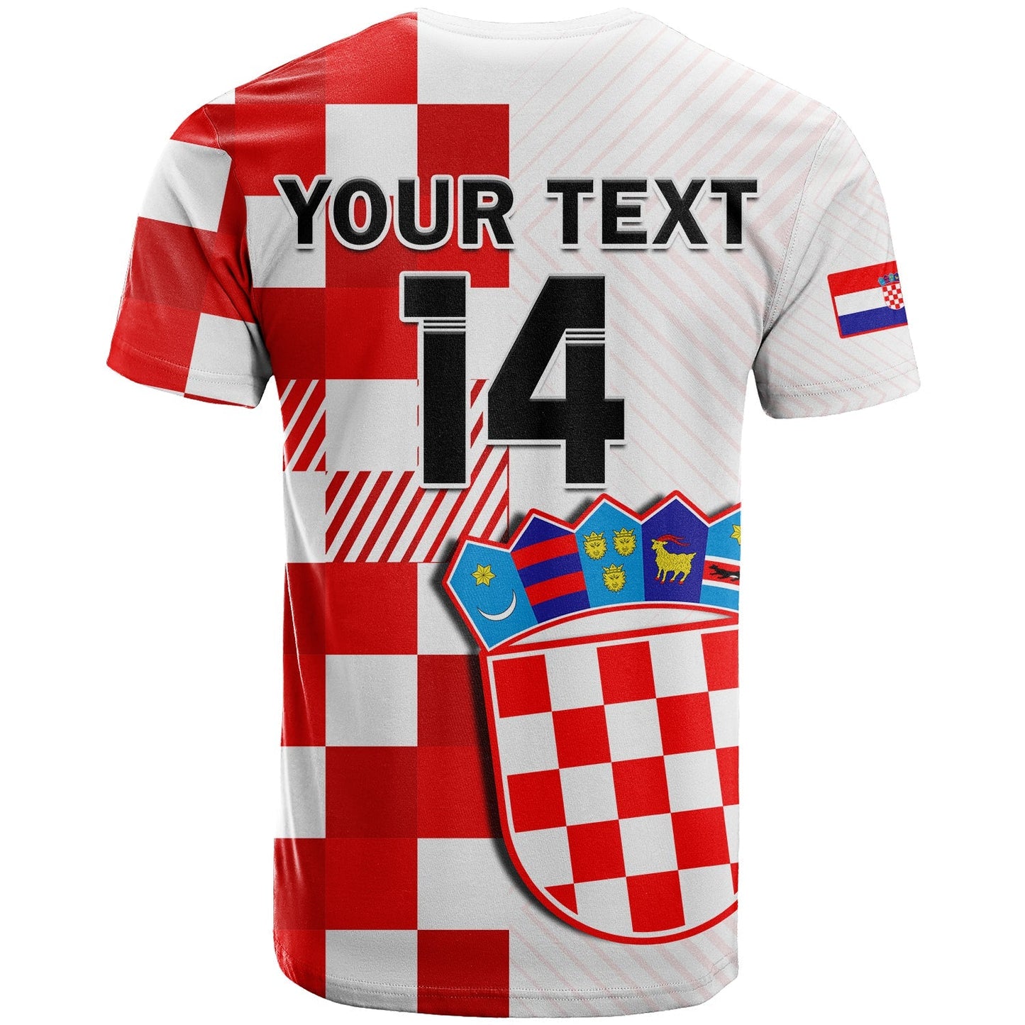 Custom Croatia Football T-Shirt Hrvatska Checkerboard Champions WC 2022 Graphic Tee