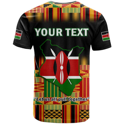 Custom Kenya T-Shirt Happy Jamhuri Day Kenyan Pattern Graphic Tee