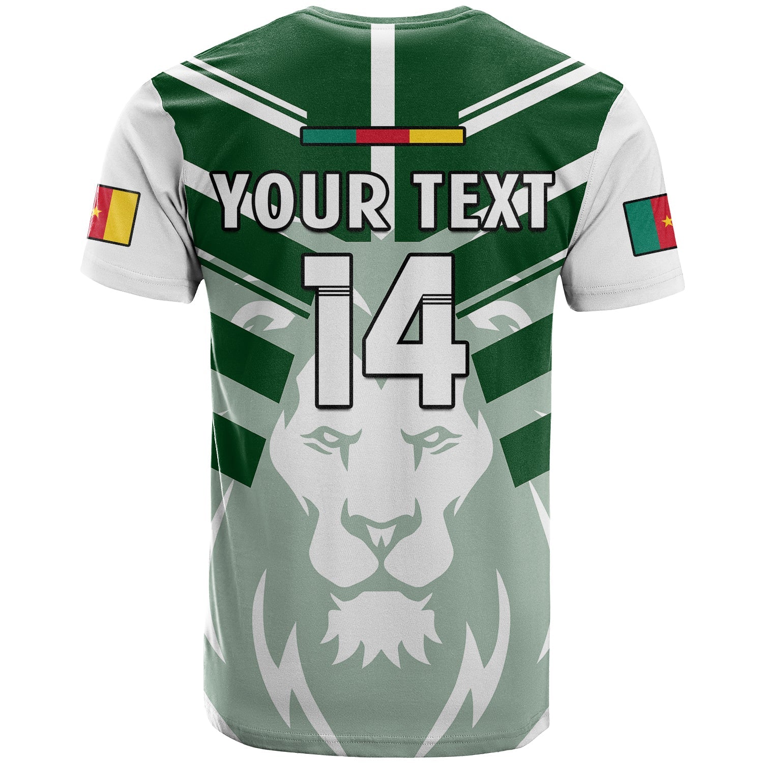 Custom Cameroon Football T-Shirt Les Lions Indomptables White World Cup 2022 Graphic Tee