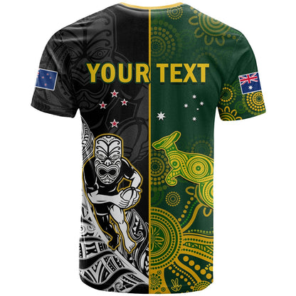 Custom Australia Rugby Mix Aotearoa Rugby T-Shirt Wallabies All Black Special Version Graphic Tee