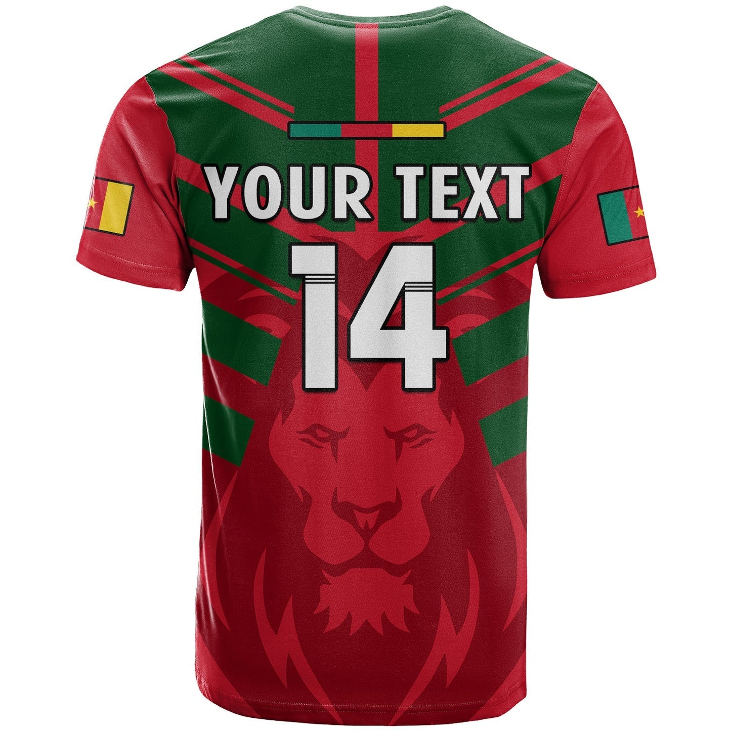 Custom Cameroon Football T-Shirt Les Lions Indomptables Red World Cup 2022 Graphic Tee