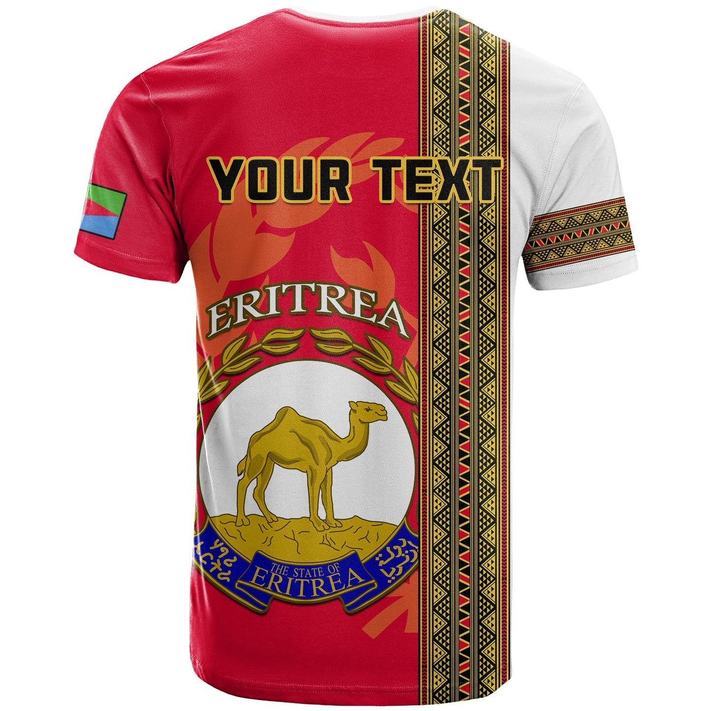 Custom Eritrea T-Shirt African Pattern Happy Independence Day Version White Graphic Tee