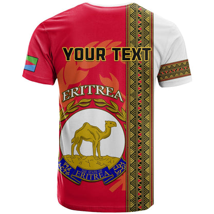 Custom Eritrea T-Shirt African Pattern Happy Independence Day Version White Graphic Tee
