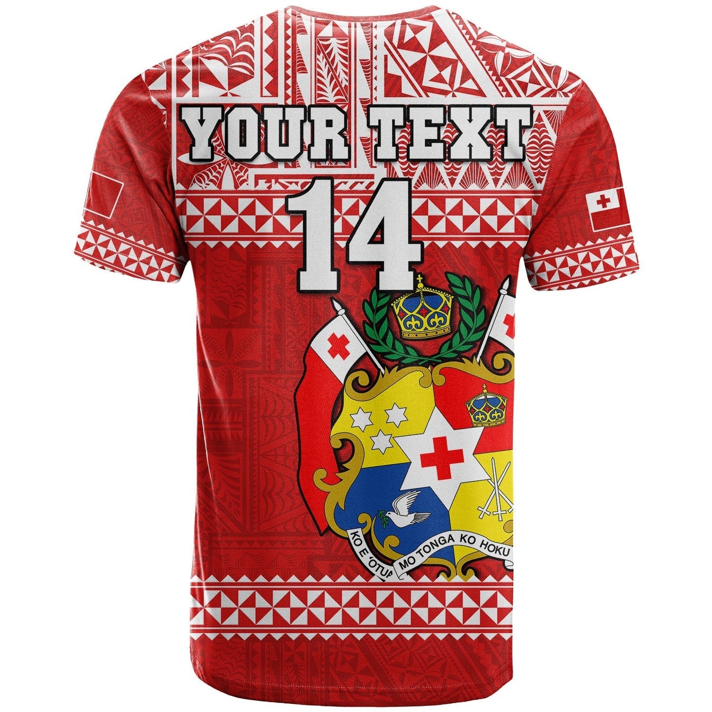 Custom Text And Number Tonga Rugby T-Shirt Mate MaA Tonga Pacific Ngatu White Graphic Tee