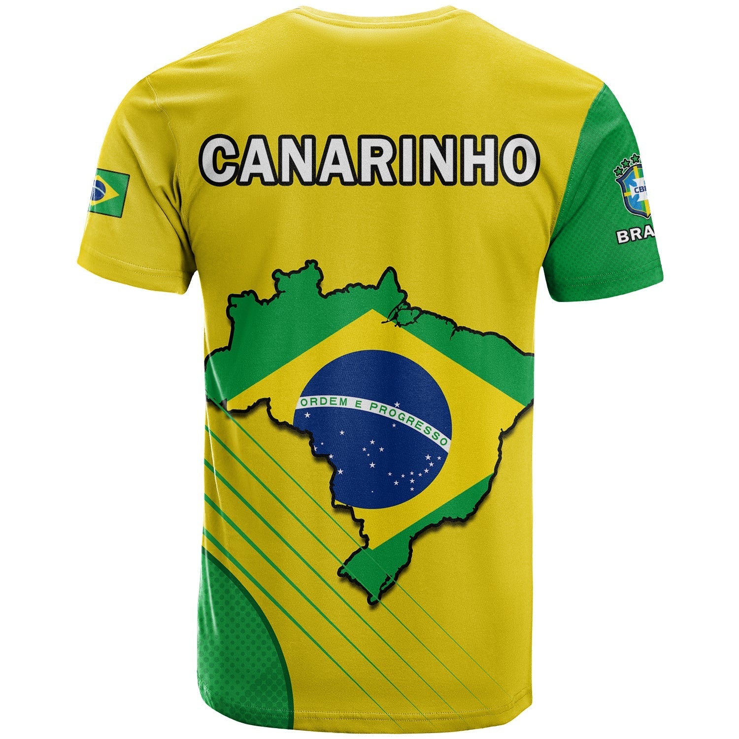 Brazil Football T-Shirt Brasil Map Come On Canarinho Sporty Style Graphic Tee