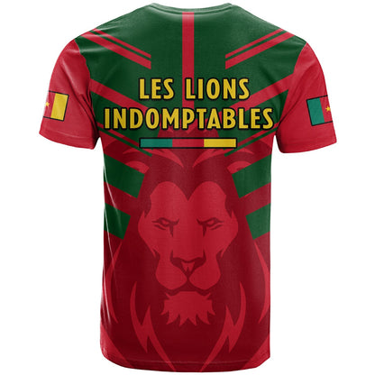 Cameroon Football T-Shirt Les Lions Indomptables Red World Cup 2022 Graphic Tee