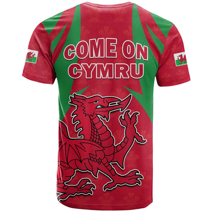 Wales Rugby T-Shirt The Dragons National Team Come On Cymru Graphic Tee