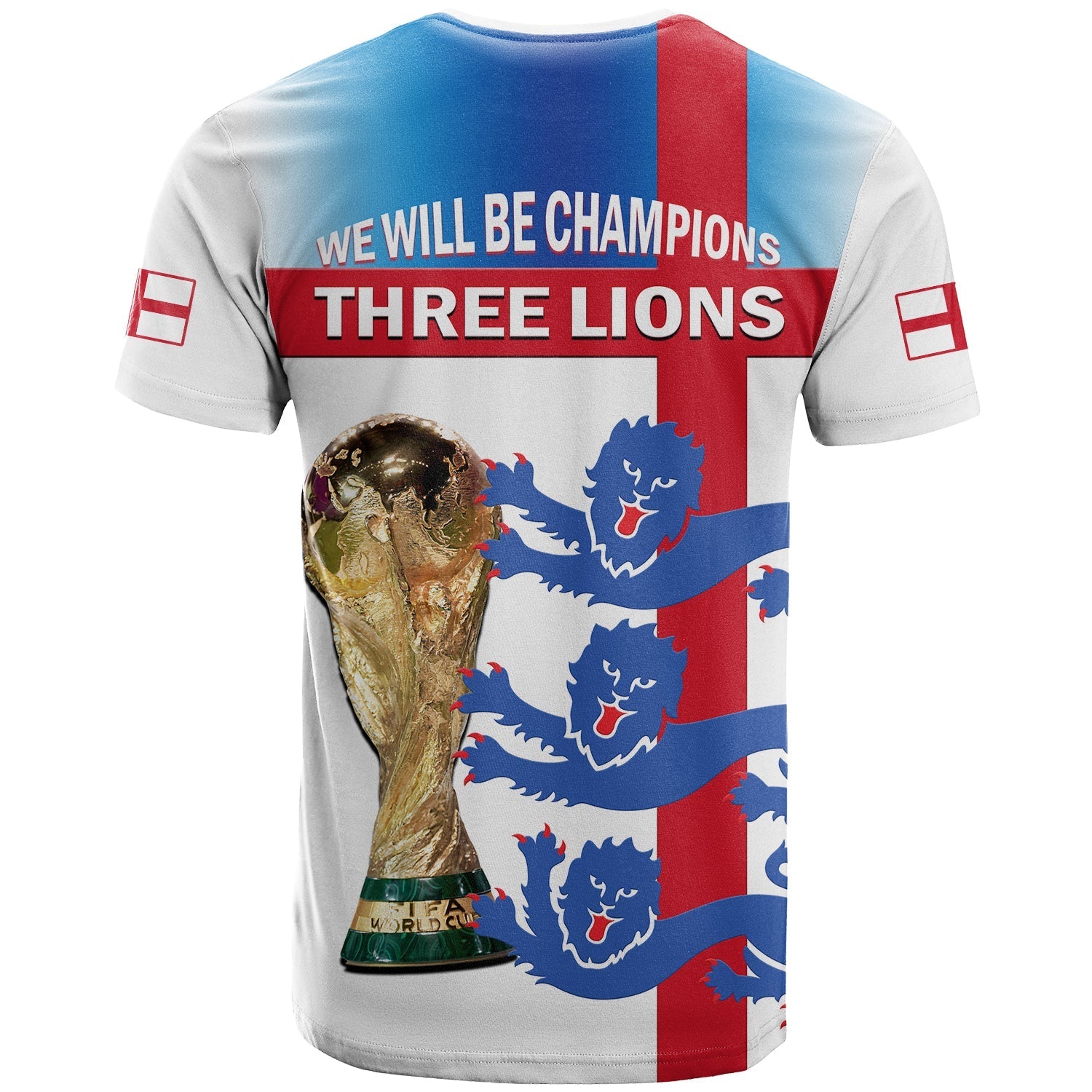 England Football T-Shirt Three Lions Champions World Cup 2022 Graphic Tee