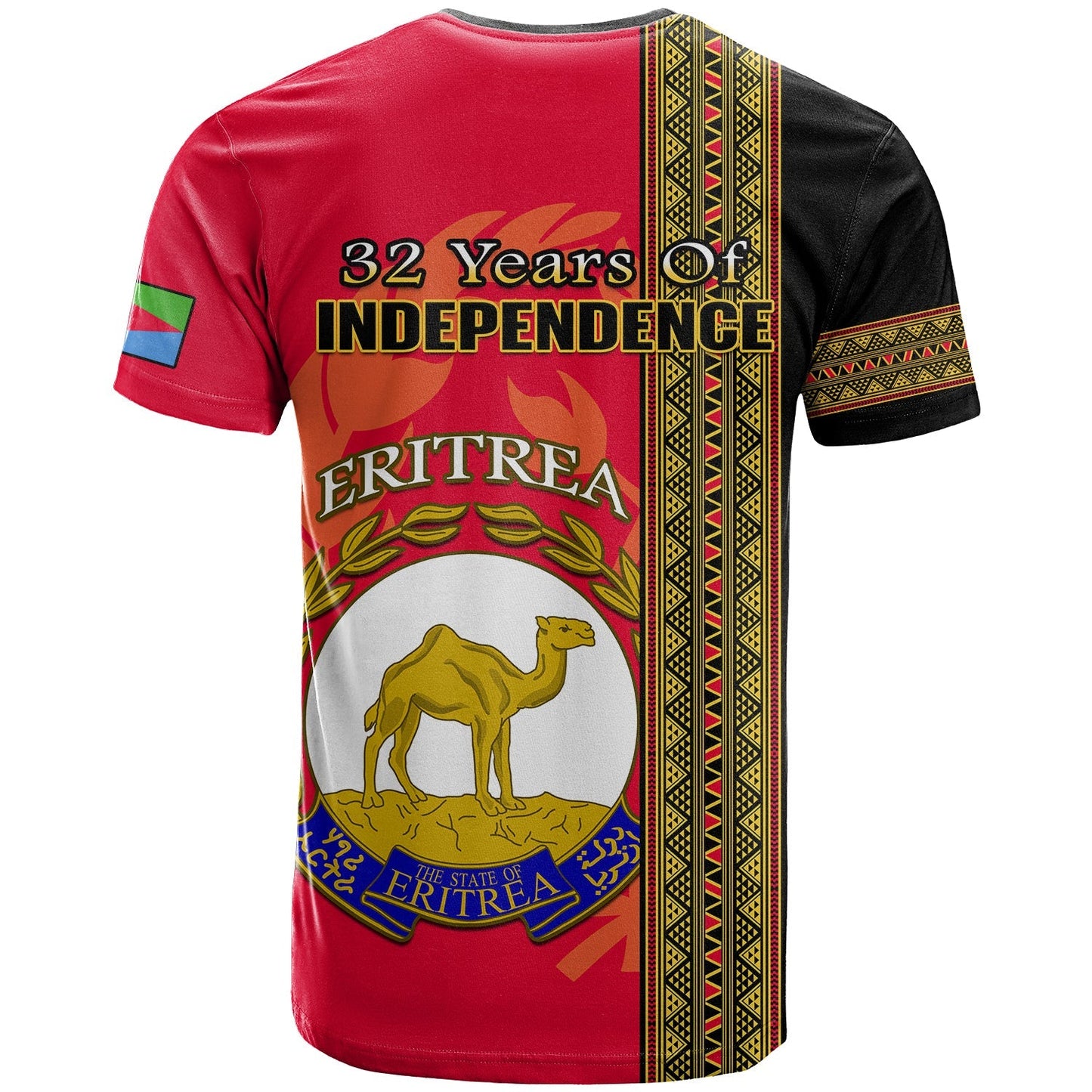 Eritrea T-Shirt African Pattern Happy Independence Day Version Black Graphic Tee