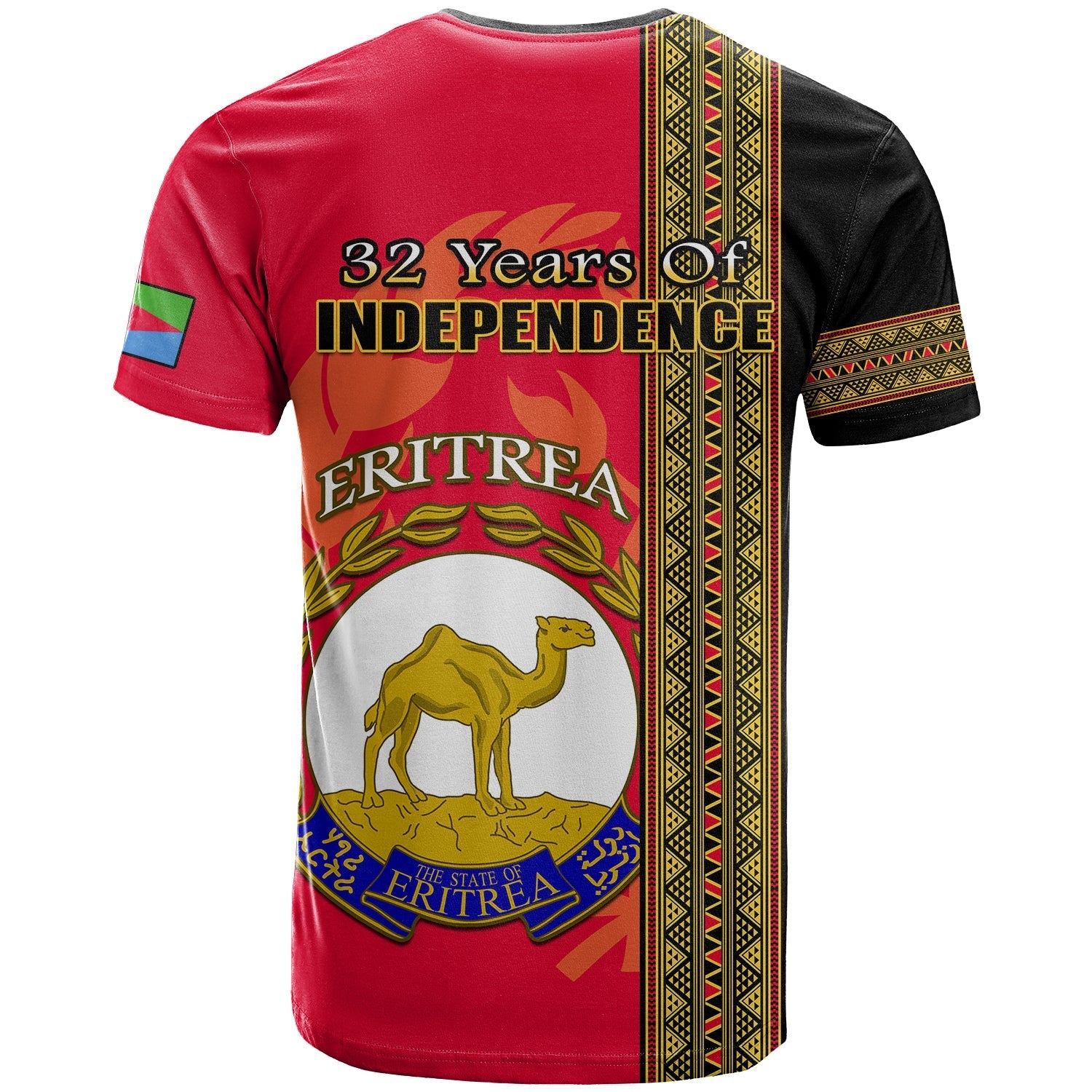 Eritrea T-Shirt African Pattern Happy Independence Day Version Black Graphic Tee