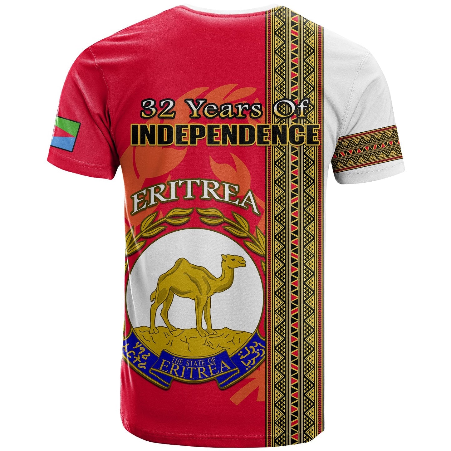 Eritrea T-Shirt African Pattern Happy Independence Day Version White Graphic Tee
