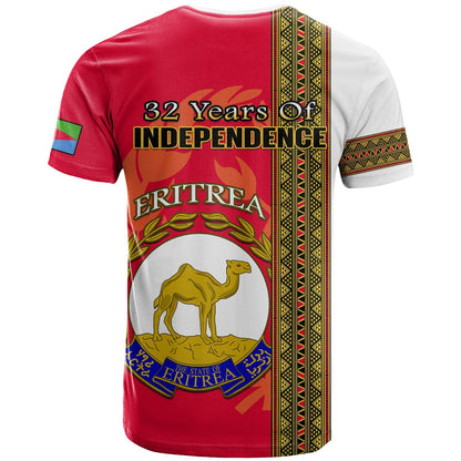 Eritrea T-Shirt African Pattern Happy Independence Day Version White Graphic Tee