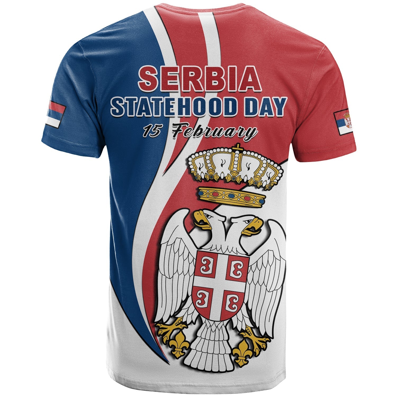 Serbia T-Shirt Happy Serbian Statehood Day With Coat Of Arms Graphic Tee