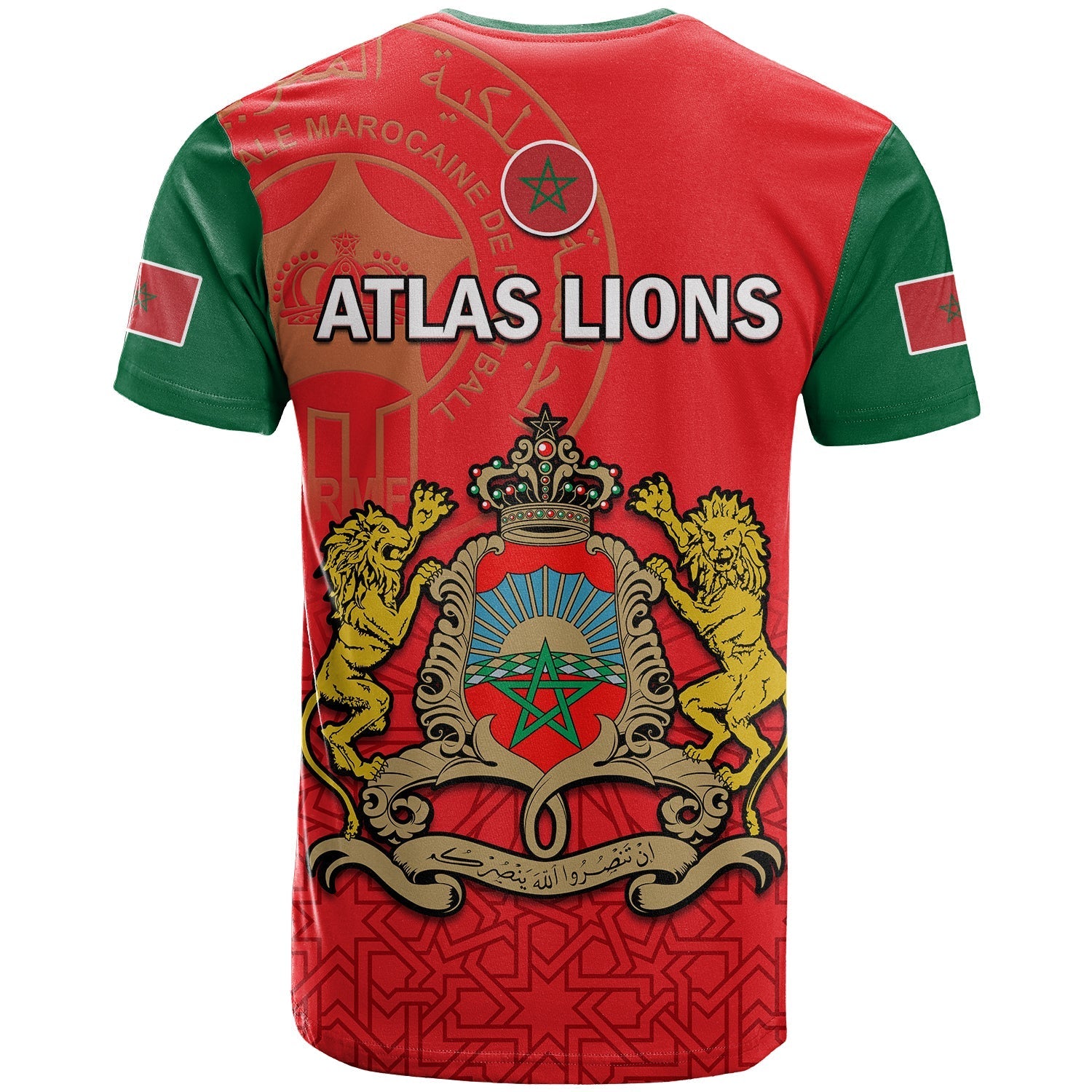 Morocco Football T-Shirt Atlas Lions Red World Cup 2022 Graphic Tee