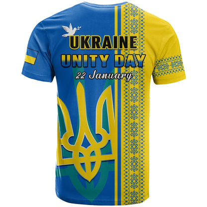 Ukraine Unity Day T-Shirt Folk Ukrainian Coat Of Arms Graphic Tee