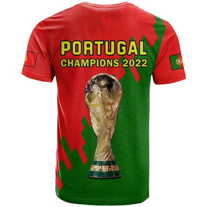 Portugal Football T-Shirt Champions WC 2022 Graphic Tee