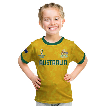 Custom Australia Soccer T-Shirt World Cup Football 2022 Socceroos with Kangaroos Graphic Tee
