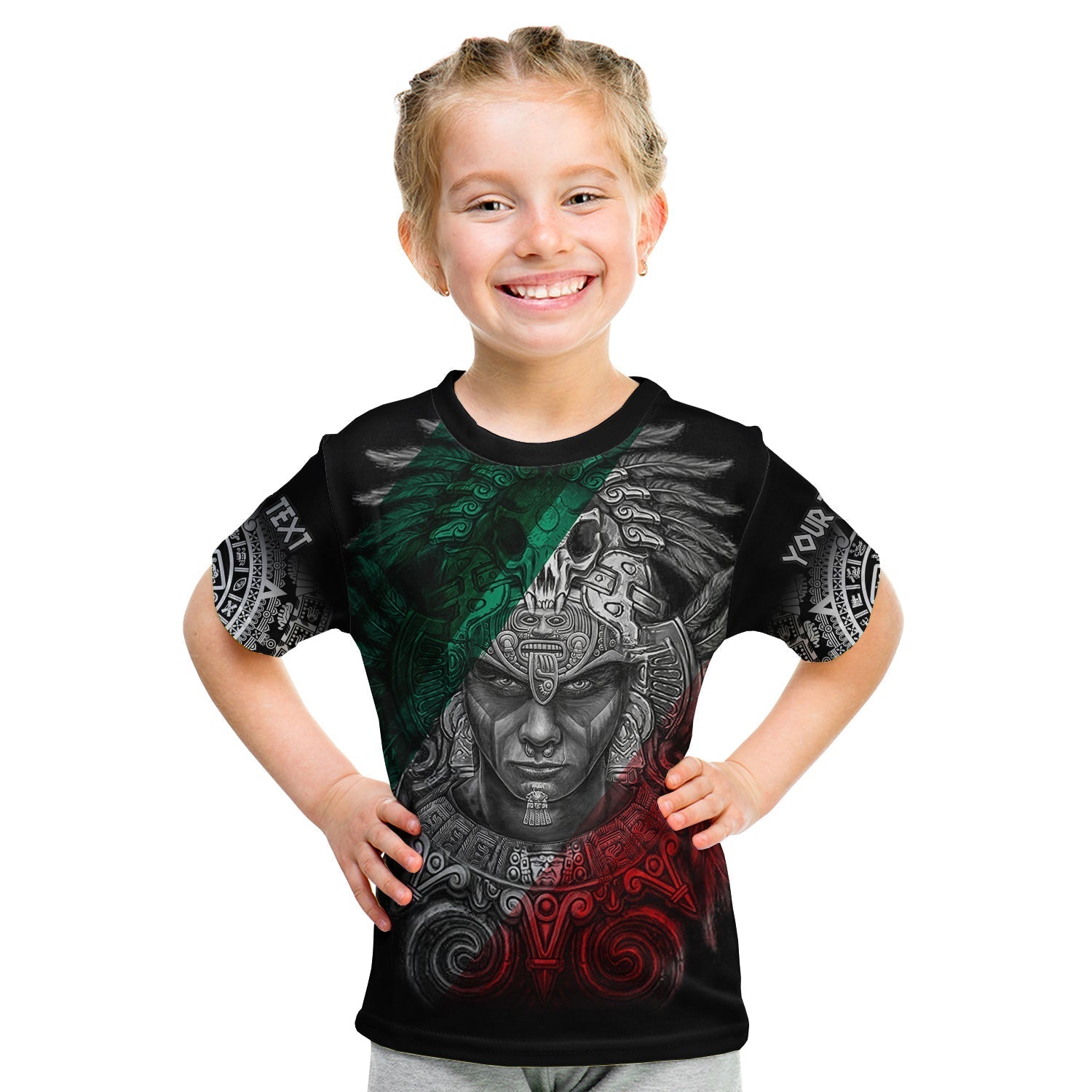 Custom Mexico T-Shirt Warrior Eagle Aztec Graphic Tee