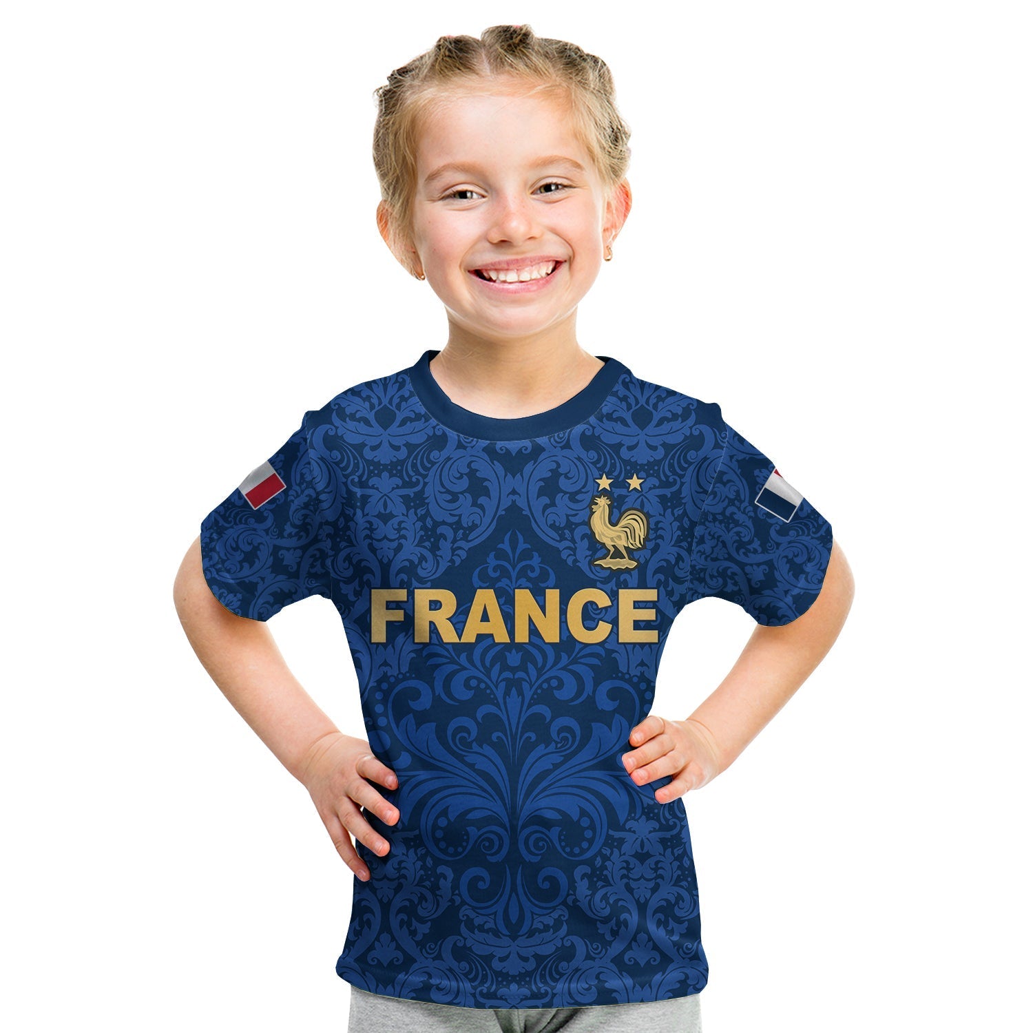 Custom France Football T-Shirt Elegant Lily World Cup Les Bleus Le Champion Graphic Tee