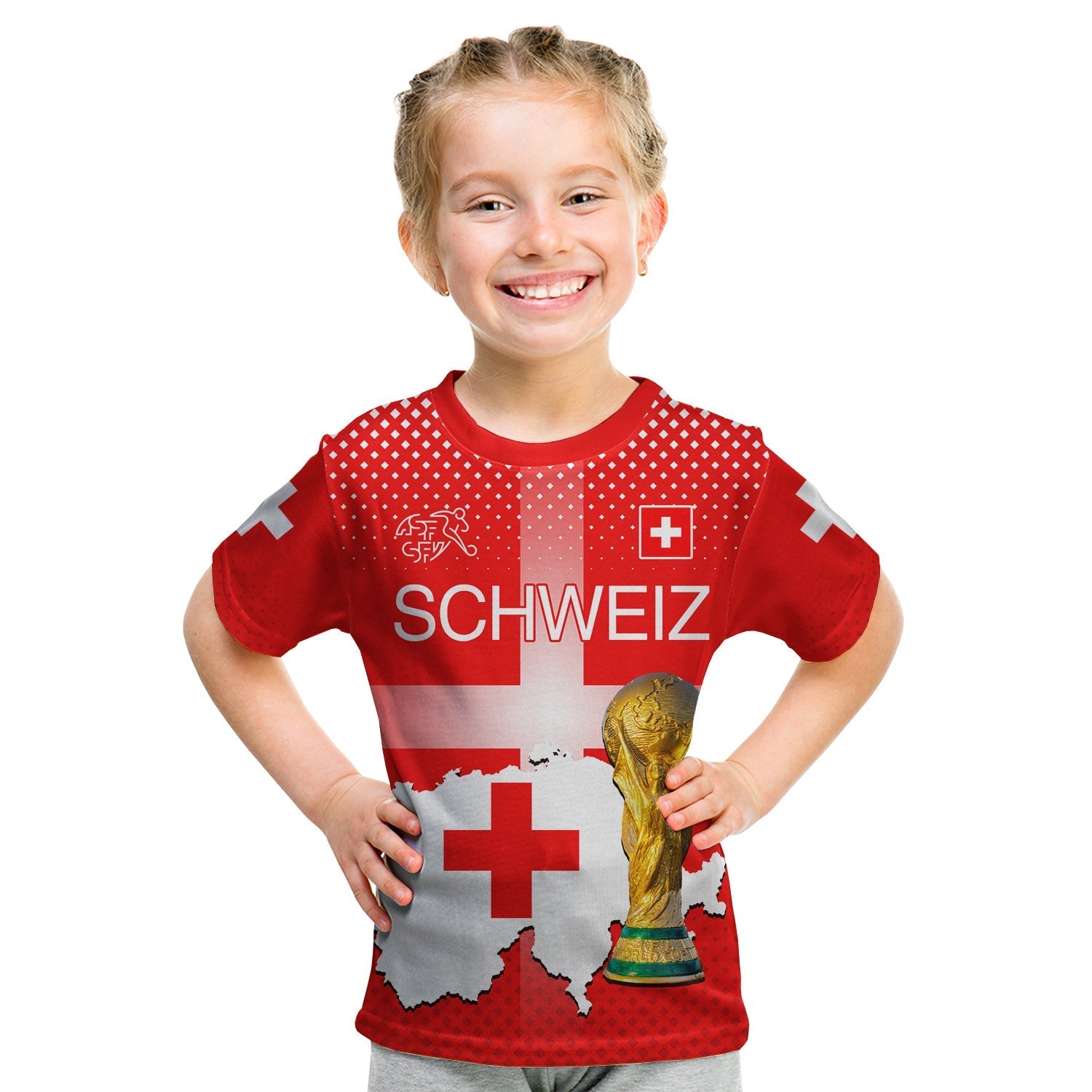 Switzerland FootbT-Shirt Schweizer Pati Champion 2022 World Cup Graphic Tee