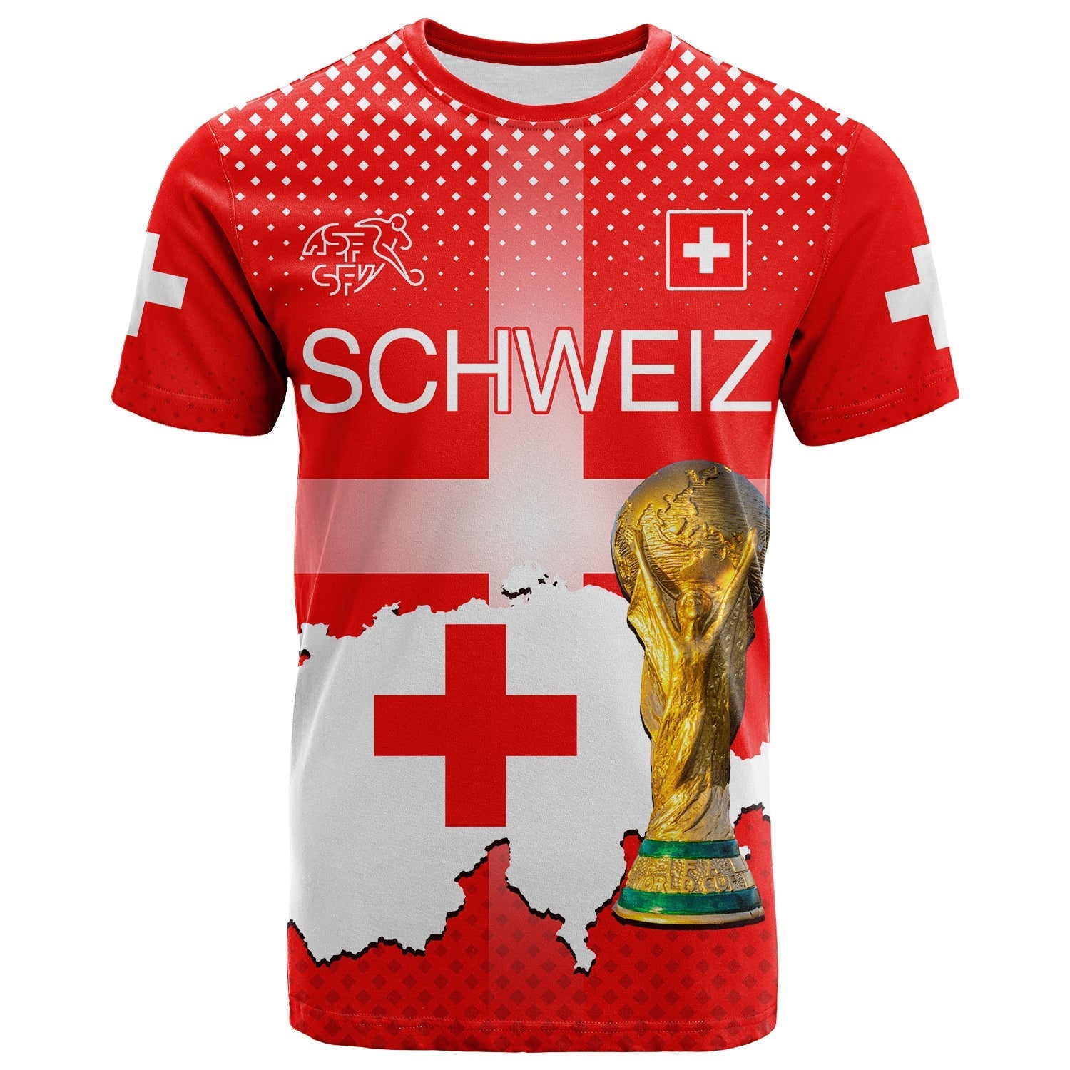 Switzerland FootbT-Shirt Schweizer Pati Champion 2022 World Cup Graphic Tee