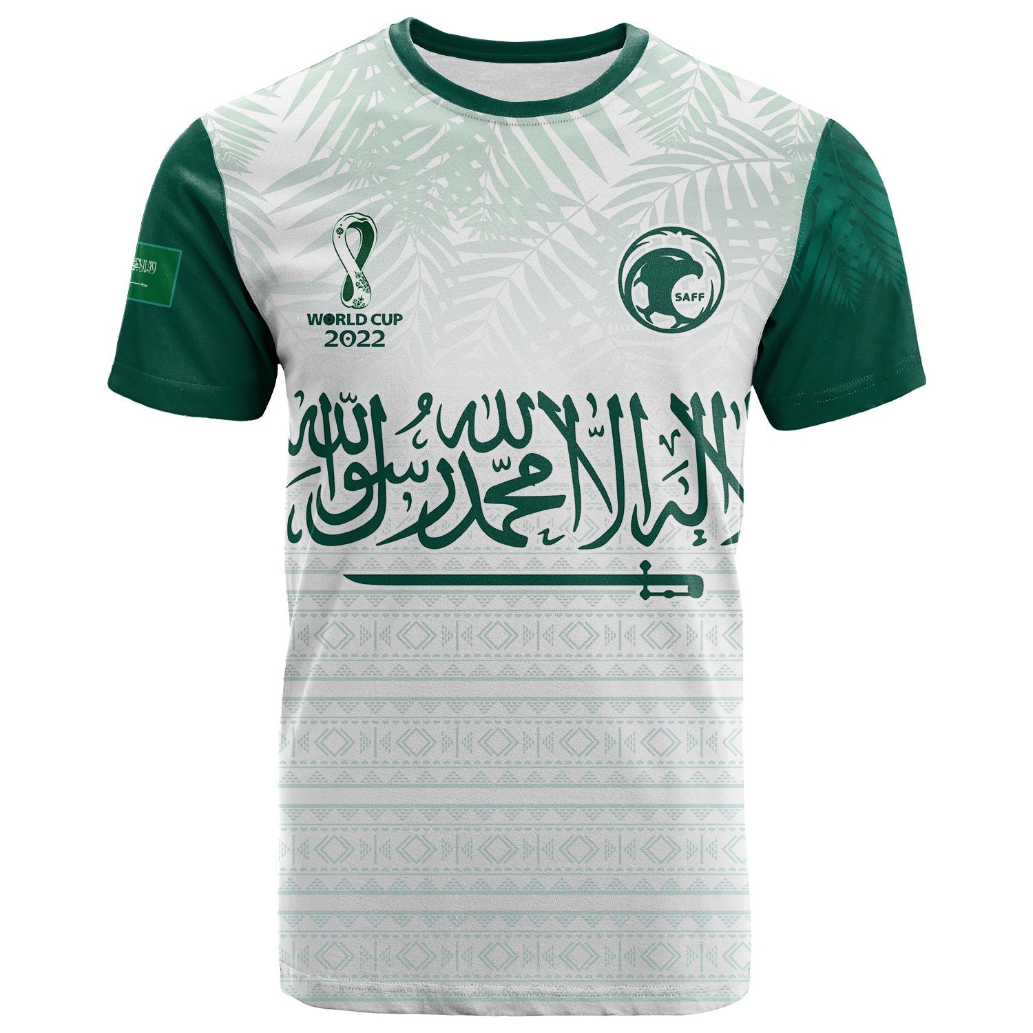 Custom Saudi Arabia Football T-Shirt KSA Proud Arabia Pattern White Special Graphic Tee