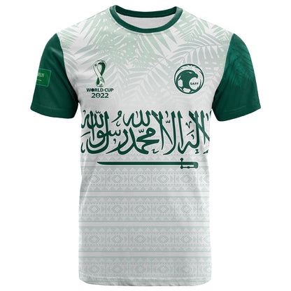 Custom Saudi Arabia Football T-Shirt KSA Proud Arabia Pattern White Special Graphic Tee