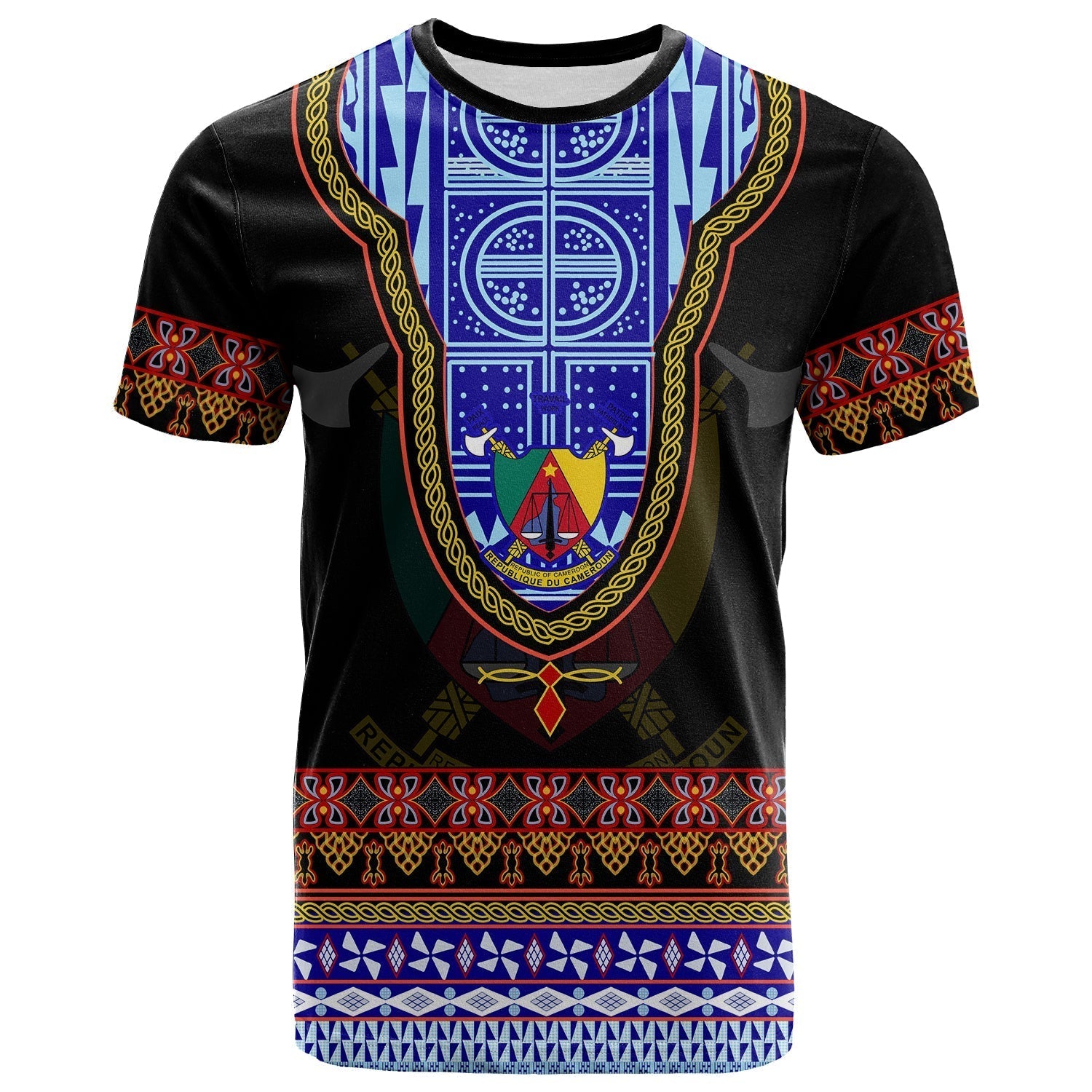 Cameroon T-Shirt Atoghu Pattern Black Style Graphic Tee
