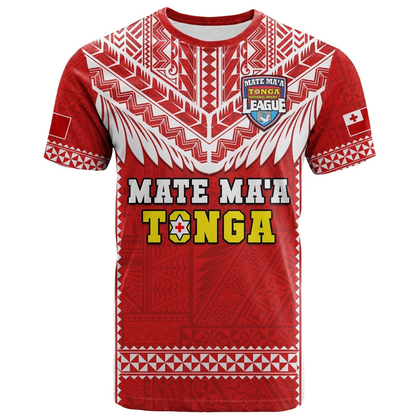 Tonga Rugby T-Shirt Mate Maa Tonga Pacific Ngatu White Graphic Tee