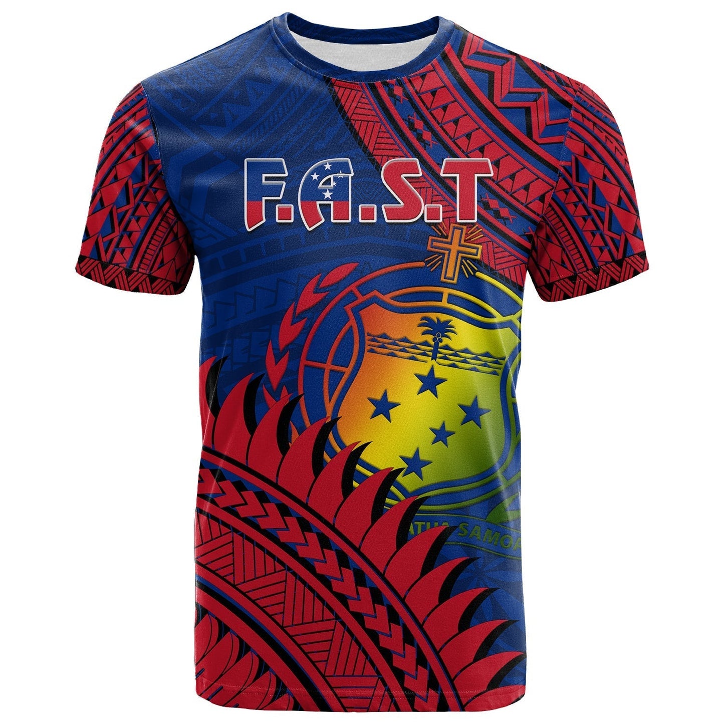 F.A.S.T Samoa T-Shirt Samoan Coat Of Arms Polynesian Pattern Graphic Tee