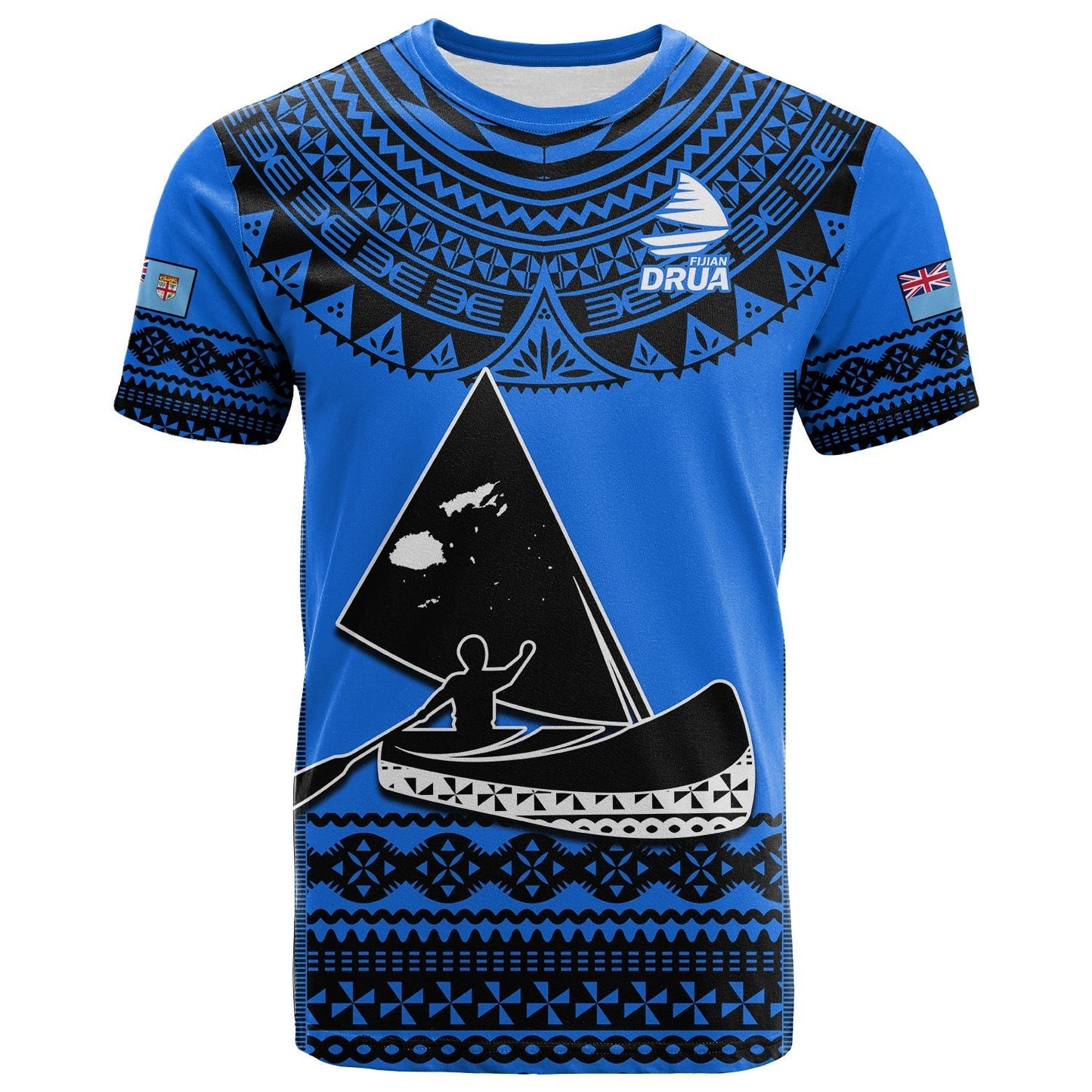 Custom Text And Number Fiji Rugby T-Shirt Fijian Drua Super Polynesian Special Tapa Pattern Graphic Tee