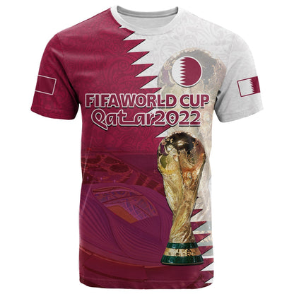 Custom Qatar Football T-Shirt Champions Qatari Al Janoub Stadium WC 2022 Graphic Tee