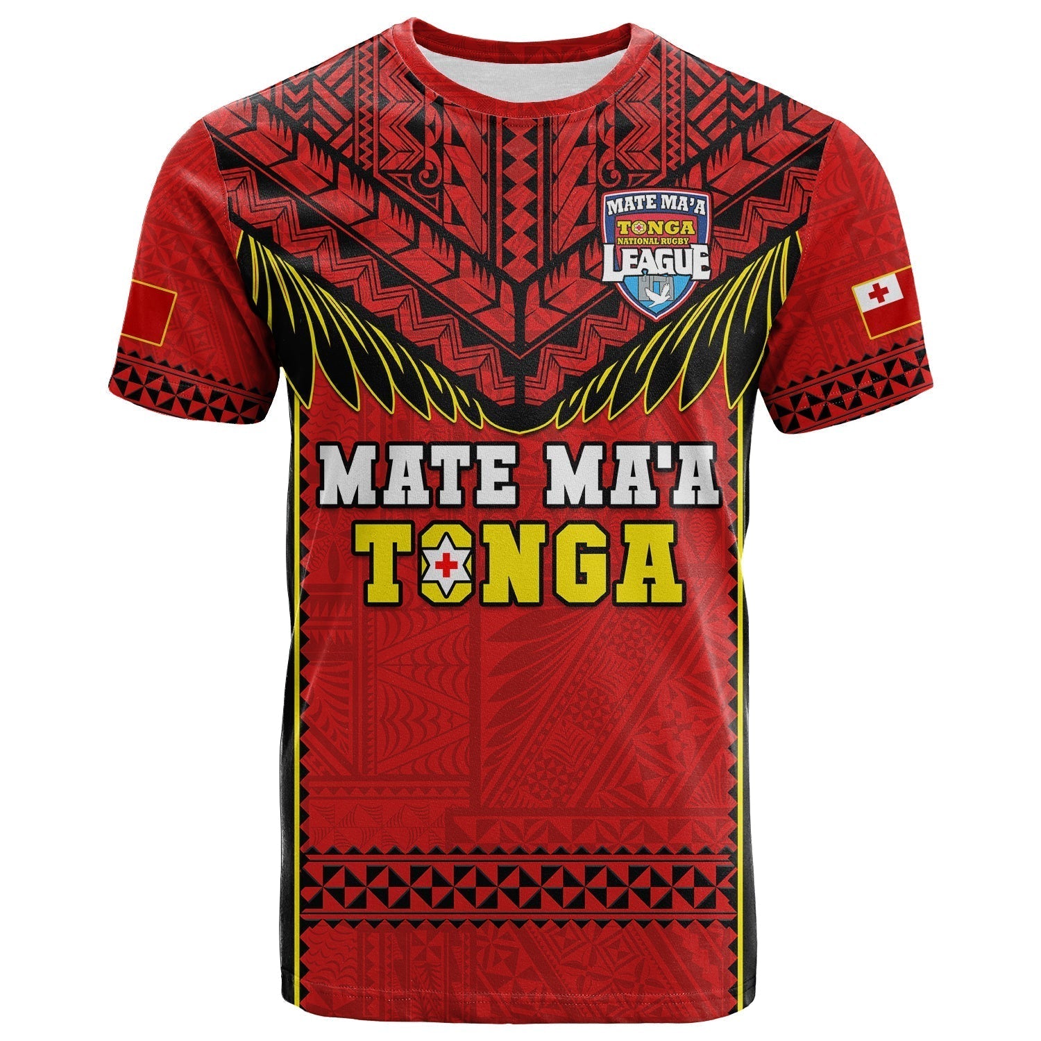 Tonga Rugby T-Shirt Mate Maa Tonga Pacific Ngatu Black Graphic Tee