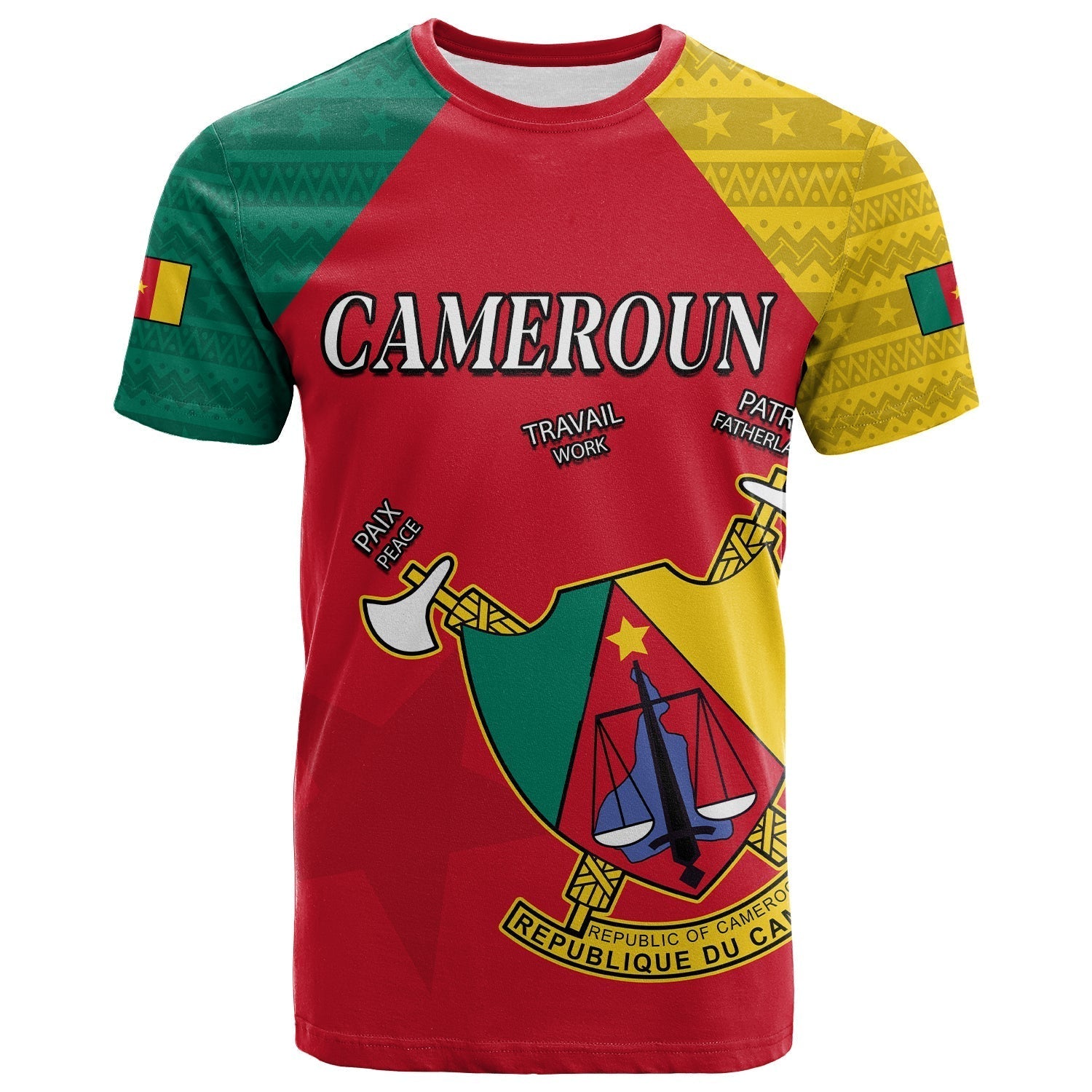 Cameroon T-Shirt Independence Day Cameroonians Pattern Graphic Tee