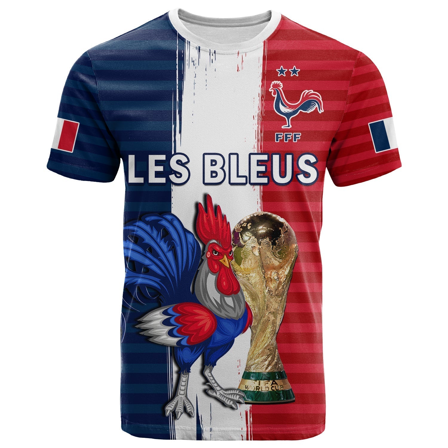 Custom France Football T-Shirt Les Bleus Champions World Cup 2022 Graphic Tee
