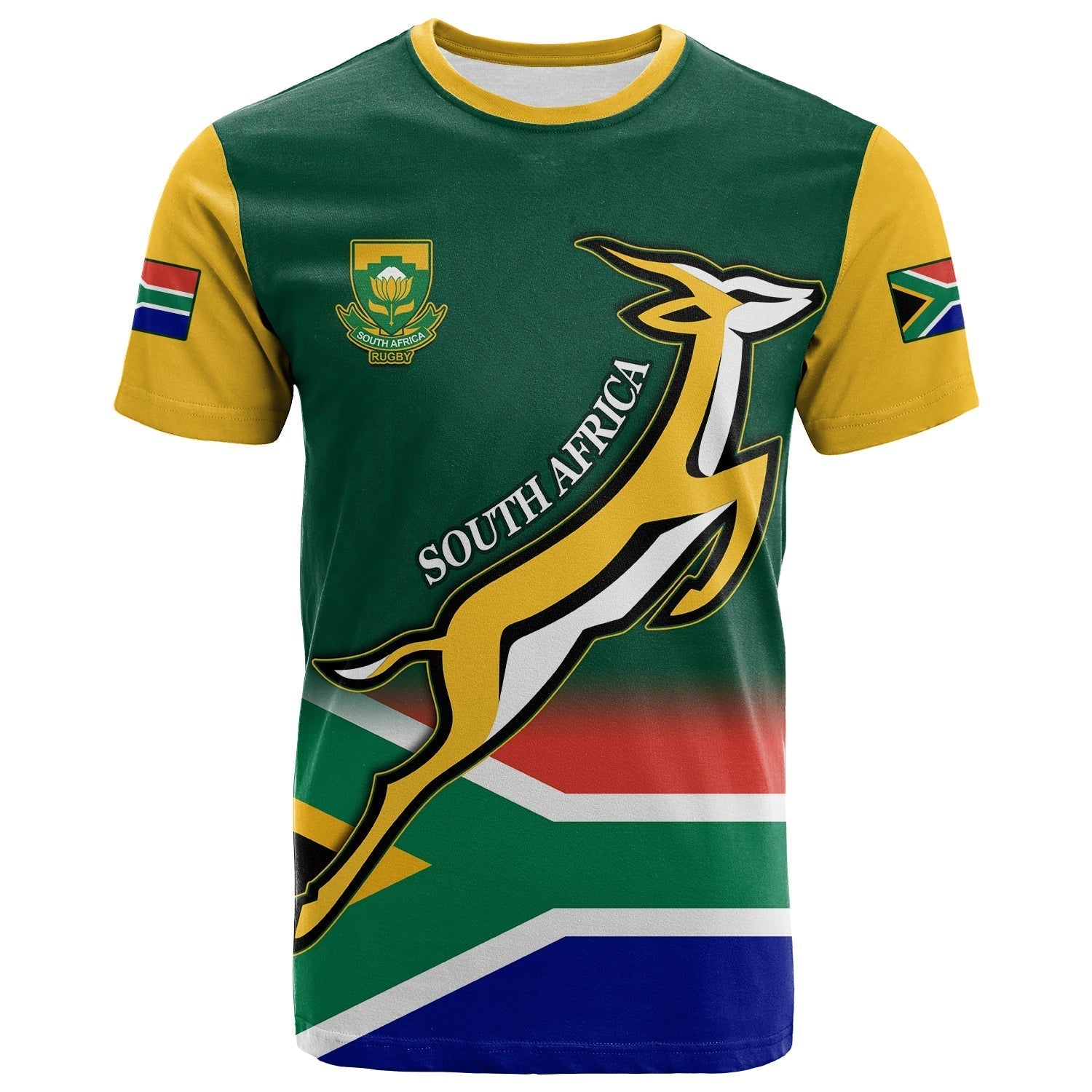 South Africa Rugby T-Shirt Springboks Champion Bokke African Pattern Go Bokke Graphic Tee